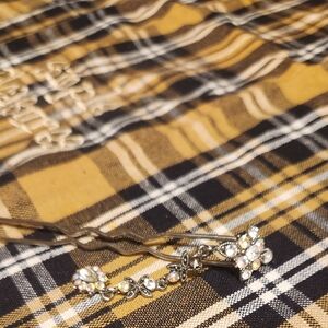 Rhinestone Floral Hair Pins - Sparkling Crystal Accent (Gold Tone)